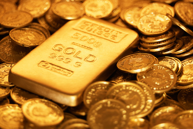 Gold Bars and Coins